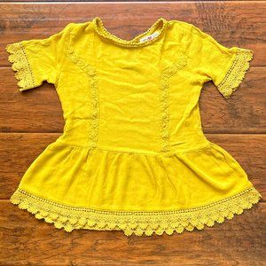 Yellow flowy girls top